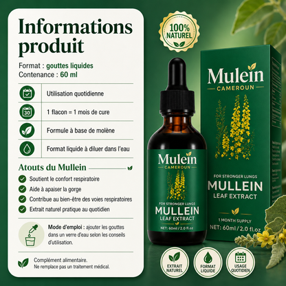 Mullein Leaf Extract - Complément Alimentaire pour Poumons Plus Forts